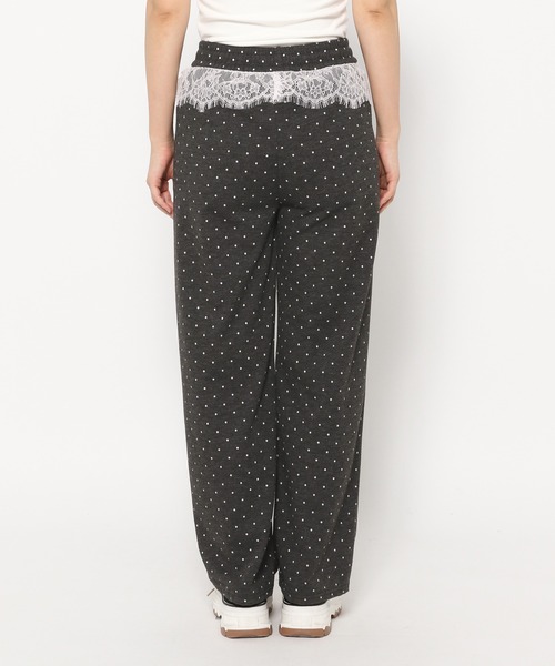 3.3 Field Trip （3.3フィールドトリップ）の「3.3 Field Trip／ドットレーススウェットパンツ（スウェットパンツ・レディース・ホワイト/グレー/ダークグレー・FREE）」の7枚目の写真