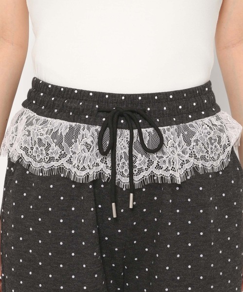3.3 Field Trip （3.3フィールドトリップ）の「3.3 Field Trip／ドットレーススウェットパンツ（スウェットパンツ・レディース・ホワイト/グレー/ダークグレー・FREE）」の8枚目の写真