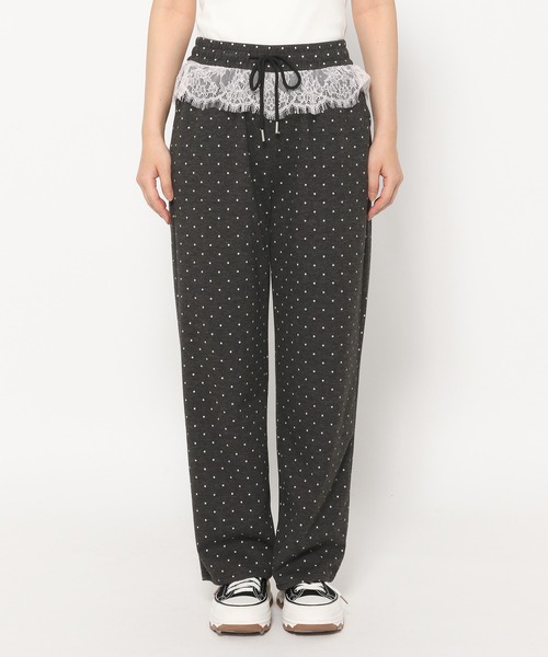 3.3 Field Trip （3.3フィールドトリップ）の「3.3 Field Trip／ドットレーススウェットパンツ（スウェットパンツ・レディース・ホワイト/グレー/ダークグレー・FREE）」の5枚目の写真