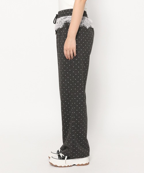3.3 Field Trip （3.3フィールドトリップ）の「3.3 Field Trip／ドットレーススウェットパンツ（スウェットパンツ・レディース・ホワイト/グレー/ダークグレー・FREE）」の6枚目の写真
