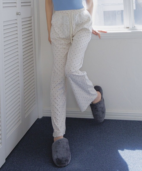 3.3 Field Trip （3.3フィールドトリップ）の「3.3 Field Trip／ドットレーススウェットパンツ（スウェットパンツ・レディース・ホワイト/グレー/ダークグレー・FREE）」の16枚目の写真