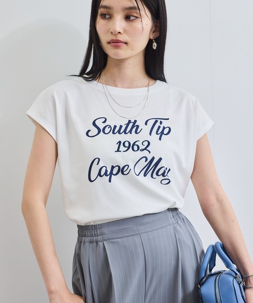 VIS(ビス)の「フレンチスリーブロゴアソートTシャツ(Tシャツ/カットソー・レディース・ホワイト/ブラック/ホワイト系その他・FREE)」の2枚目の写真