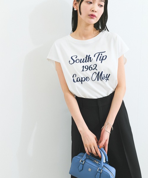 VIS(ビス)の「フレンチスリーブロゴアソートTシャツ(Tシャツ/カットソー・レディース・ホワイト/ブラック/ホワイト系その他・FREE)」の10枚目の写真