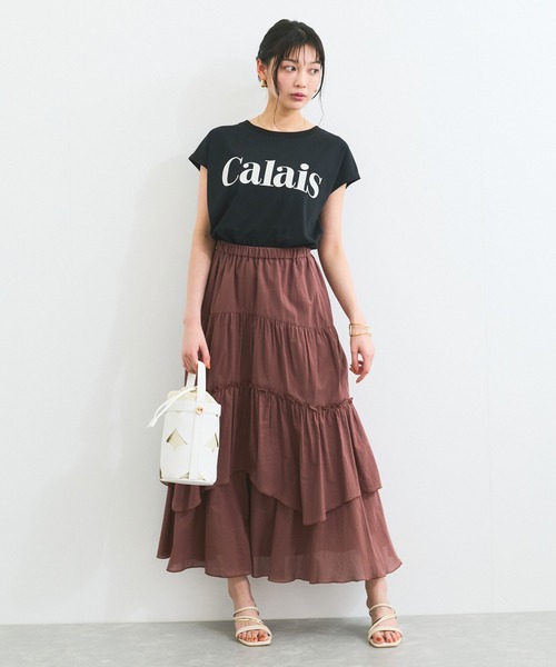 VIS(ビス)の「フレンチスリーブロゴアソートTシャツ(Tシャツ/カットソー・レディース・ホワイト/ブラック/ホワイト系その他・FREE)」の9枚目の写真