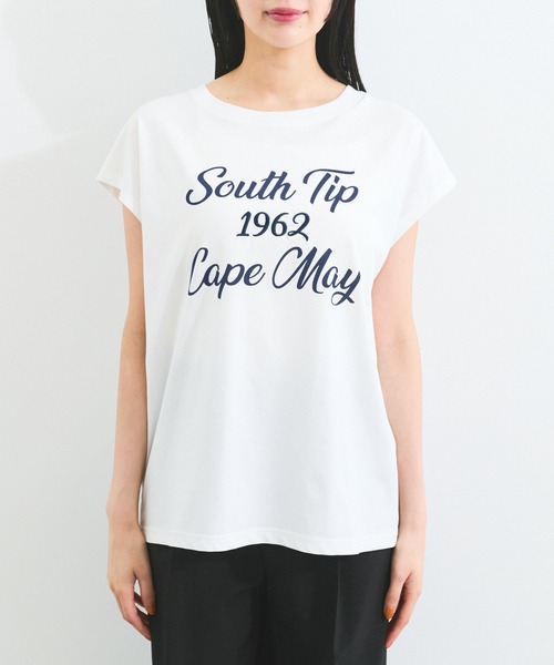 VIS(ビス)の「フレンチスリーブロゴアソートTシャツ(Tシャツ/カットソー・レディース・ホワイト/ブラック/ホワイト系その他・FREE)」の6枚目の写真