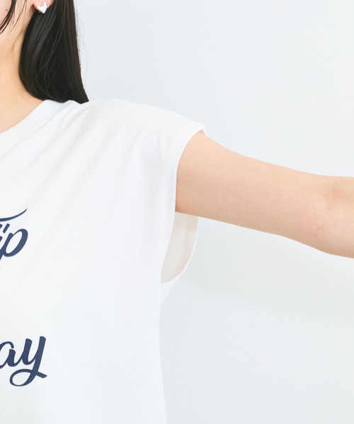 VIS(ビス)の「フレンチスリーブロゴアソートTシャツ(Tシャツ/カットソー・レディース・ホワイト/ブラック/ホワイト系その他・FREE)」の16枚目の写真