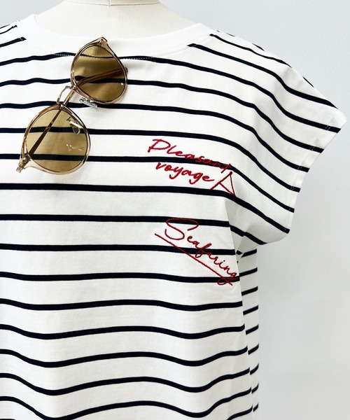 VIS(ビス)の「フレンチスリーブロゴアソートTシャツ(Tシャツ/カットソー・レディース・ホワイト/ブラック/ホワイト系その他・FREE)」の21枚目の写真