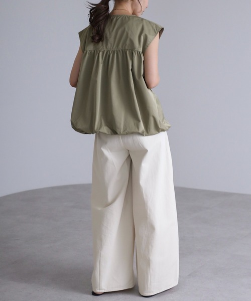 ボンジュールサガン BONJOUR SAGAN ナイロンタッチバルーンベスト （LIGHT-KHAKI） ボンジュールサガン BONJOUR SAGAN ナイロンタッチバルーン