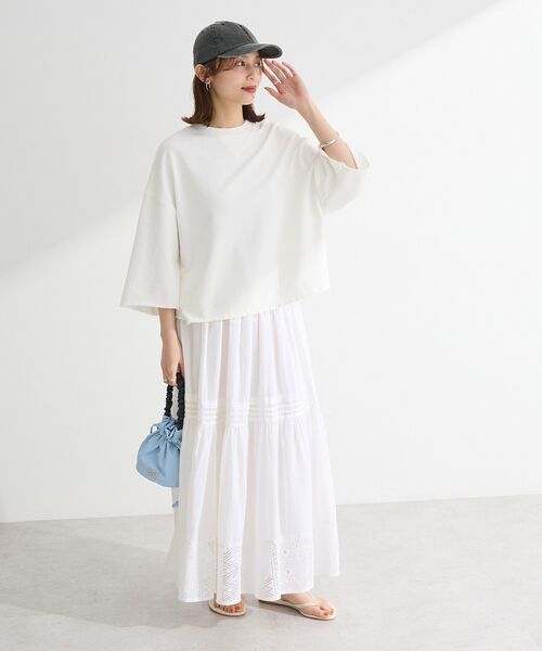 Green　Parks（グリーンパークス）の「インド綿 裾レースティアードスカート（スカート・レディース・ブラック/ベージュ/ホワイト・FREE）」の8枚目の写真