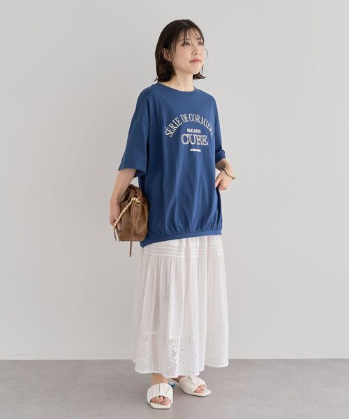 Green　Parks（グリーンパークス）の「インド綿 裾レースティアードスカート（スカート・レディース・ブラック/ベージュ/ホワイト・FREE）」の14枚目の写真