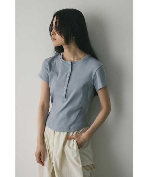 STYLEMIXER（スタイルミキサー）の「ヘンリーネックT（Tシャツ/カットソー・レディース・サックスブルー/ブラック/ホワイト・FREE）」の13枚目の写真