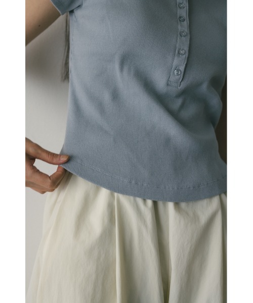 STYLEMIXER（スタイルミキサー）の「ヘンリーネックT（Tシャツ/カットソー・レディース・サックスブルー/ブラック/ホワイト・FREE）」の7枚目の写真