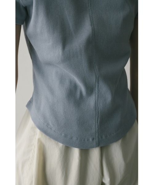 STYLEMIXER（スタイルミキサー）の「ヘンリーネックT（Tシャツ/カットソー・レディース・サックスブルー/ブラック/ホワイト・FREE）」の6枚目の写真