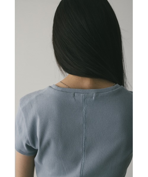 STYLEMIXER（スタイルミキサー）の「ヘンリーネックT（Tシャツ/カットソー・レディース・サックスブルー/ブラック/ホワイト・FREE）」の5枚目の写真