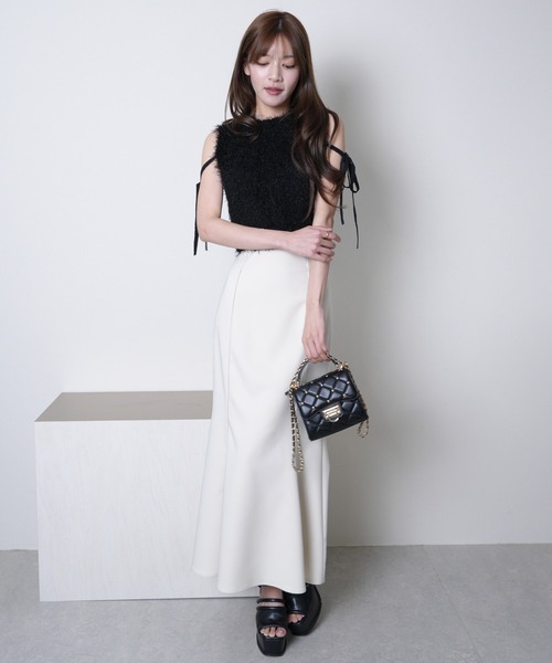 LIPSERVICE（リップサービス）の「バックスピンドルストレッチマーメイドスカート（スカート・レディース・アイボリー/ブラック・S/M/XS）」の8枚目の写真