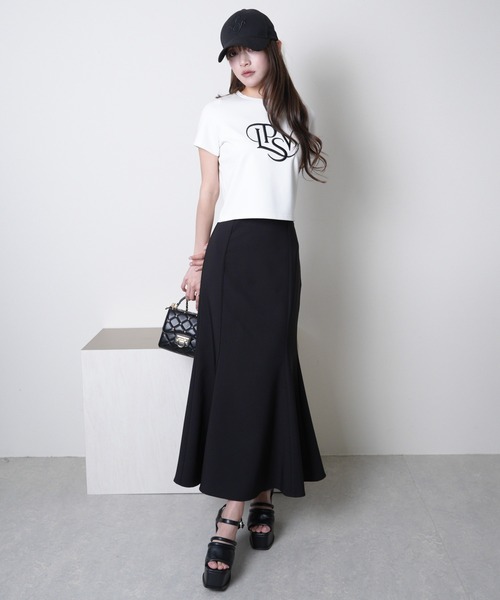 LIPSERVICE（リップサービス）の「バックスピンドルストレッチマーメイドスカート（スカート・レディース・アイボリー/ブラック・S/M/XS）」の13枚目の写真