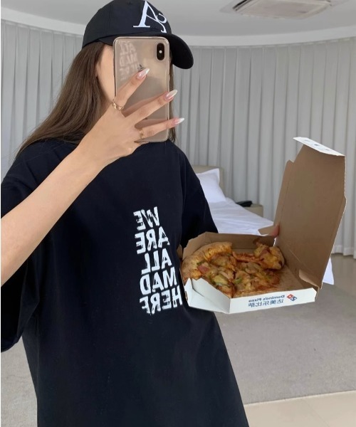 DEVICE(デバイス)の「シンプル ロゴ プリント 古着風 Tシャツ 韓国ファッション 韓国ストリート ストリートファッション Y2K(Tシャツ/カットソー・レディース・ダークグレー/ホワイト/ブラック・FREE)」の3枚目の写真