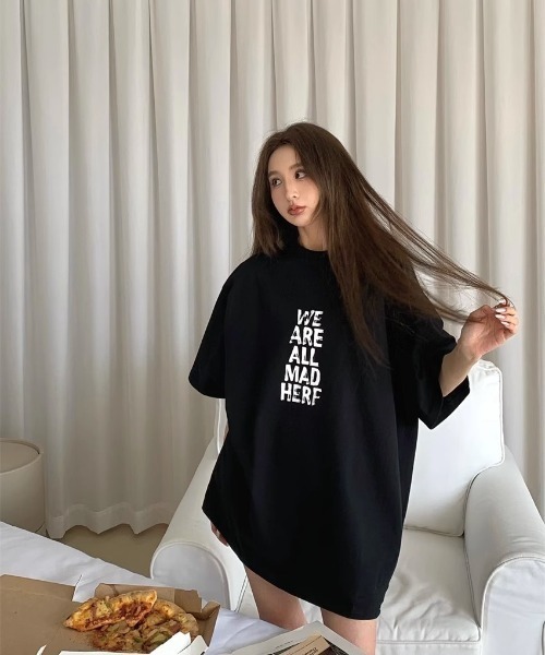 DEVICE(デバイス)の「シンプル ロゴ プリント 古着風 Tシャツ 韓国ファッション 韓国ストリート ストリートファッション Y2K(Tシャツ/カットソー・レディース・ダークグレー/ホワイト/ブラック・FREE)」の20枚目の写真