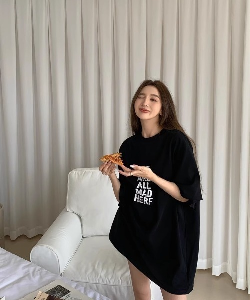 DEVICE(デバイス)の「シンプル ロゴ プリント 古着風 Tシャツ 韓国ファッション 韓国ストリート ストリートファッション Y2K(Tシャツ/カットソー・レディース・ダークグレー/ホワイト/ブラック・FREE)」の14枚目の写真