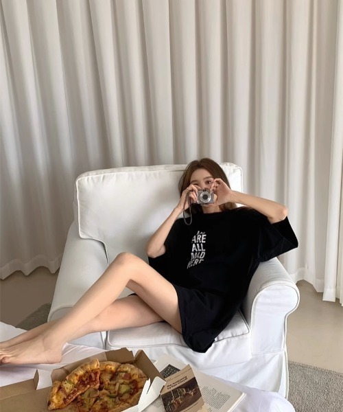 DEVICE(デバイス)の「シンプル ロゴ プリント 古着風 Tシャツ 韓国ファッション 韓国ストリート ストリートファッション Y2K(Tシャツ/カットソー・レディース・ダークグレー/ホワイト/ブラック・FREE)」の18枚目の写真