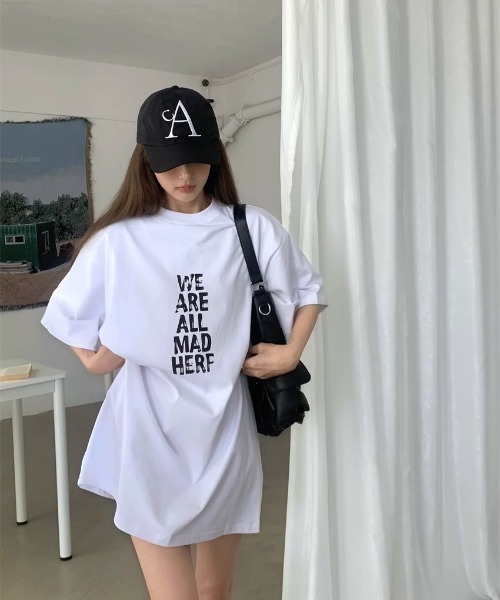 DEVICE(デバイス)の「シンプル ロゴ プリント 古着風 Tシャツ 韓国ファッション 韓国ストリート ストリートファッション Y2K(Tシャツ/カットソー・レディース・ダークグレー/ホワイト/ブラック・FREE)」の7枚目の写真