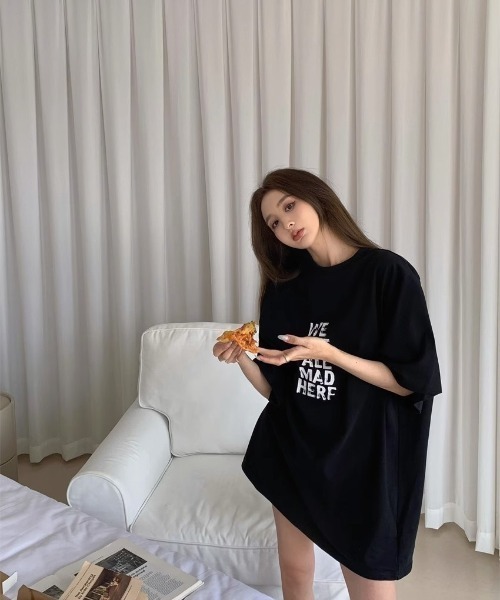 DEVICE(デバイス)の「シンプル ロゴ プリント 古着風 Tシャツ 韓国ファッション 韓国ストリート ストリートファッション Y2K(Tシャツ/カットソー・レディース・ダークグレー/ホワイト/ブラック・FREE)」の9枚目の写真