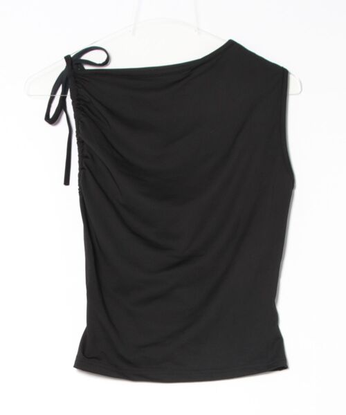 almo(アルモ)の「【LAMPOON】シャーリングノースリーブトップス(その他トップス・レディース・ブラック/ホワイト・MEDIUM/LARGE/SMALL)」の13枚目の写真