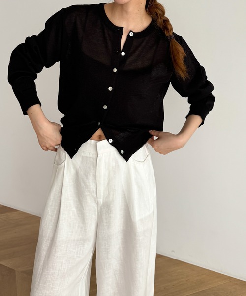 「CANAL JEAN」 「El mar」ニットカーディガン ONE SIZE チャコールグレー レディース CANAL JEAN 「CANAL JEAN」 「el mar」ニットカーディガン ONE