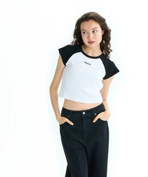RVCA レディース MINI RVCA BABY RAGLAN ST Tシャツ 【2025年夏モデル】/ルーカショート丈(短丈)ラグランTシャツ