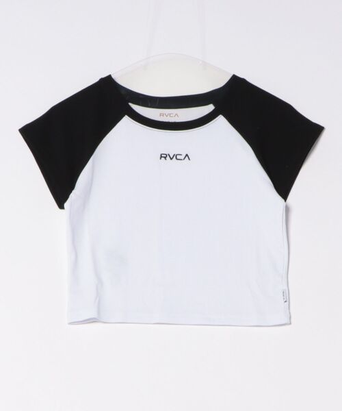 RVCA(ルーカ)の「RVCA レディース MINI RVCA BABY RAGLAN ST Tシャツ 【2025年夏モデル】/ルーカショート丈(短丈)ラグランTシャツ(Tシャツ/カットソー・レディース・ブルー/ブラック/レッド・SMALL/MEDIUM/LARGE)」の18枚目の写真
