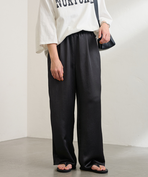 FRAMeWORK(フレームワーク)の「ヴィンテージライクサテンイージーパンツ(その他パンツ・レディース・ブラック/ベージュ/ボルドー・36/38)」の12枚目の写真