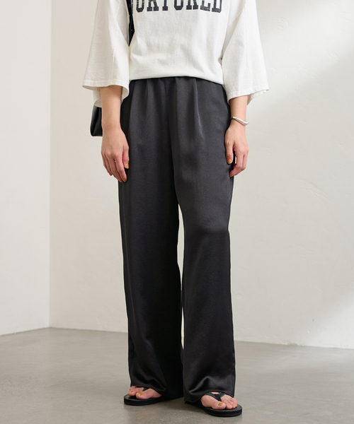 FRAMeWORK(フレームワーク)の「ヴィンテージライクサテンイージーパンツ(その他パンツ・レディース・ブラック/ベージュ/ボルドー・36/38)」の15枚目の写真