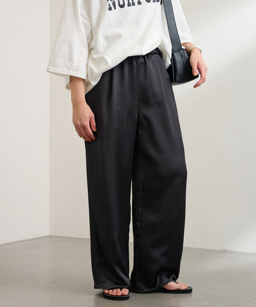 FRAMeWORK(フレームワーク)の「ヴィンテージライクサテンイージーパンツ(その他パンツ・レディース・ブラック/ベージュ/ボルドー・36/38)」の17枚目の写真