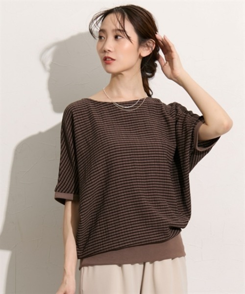 nissen(ニッセン)の「ドルマン半袖プルオーバー(Tシャツ/カットソー・レディース・ブラック系その他/ブラウン系その他/ブラック・M/L)」の21枚目の写真