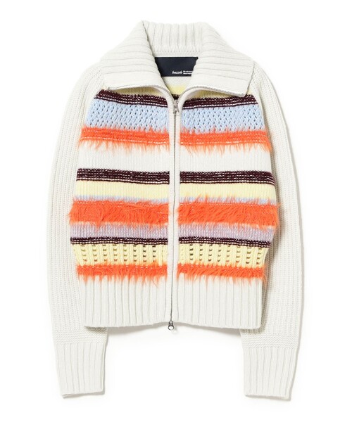 Ray BEAMS（レイビームス）の「【別注】BOUSSOLE / ボーダージップ ニット カーディガン（カーディガン/ボレロ・レディース・ブラウン/オフホワイト・ONE SIZE）」の12枚目の写真