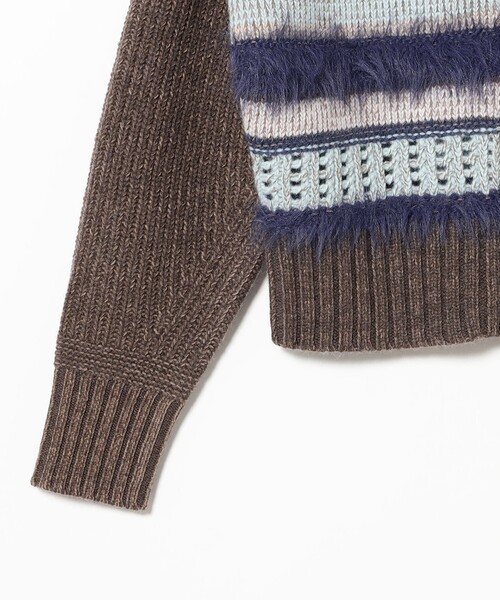 Ray BEAMS（レイビームス）の「【別注】BOUSSOLE / ボーダージップ ニット カーディガン（カーディガン/ボレロ・レディース・ブラウン/オフホワイト・ONE SIZE）」の17枚目の写真