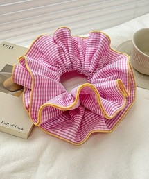 MASHIRO（マシロ）の「【MASHIRO】ギンガムチェックカラーフリルシュシュ（MA/EK347)（シュシュ）」