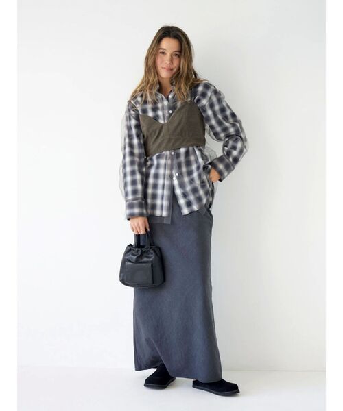 ＼期間限定10%OFF／予約商品/Ungrid アングリッド  チュールレイヤードルーズシャツ 112540439701 8月末〜9月末入荷予定 25FW 2025秋冬 キャンセル返品不可 Ungrid ＼期間限定10%OFF／予約商品/Ungrid アングリッド