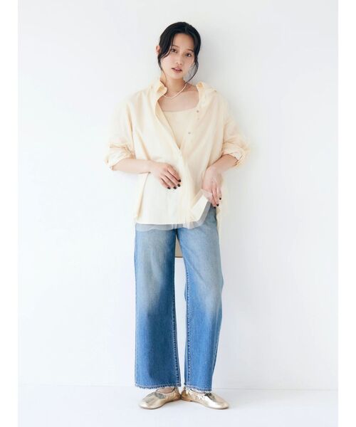 ＼期間限定10%OFF／予約商品/Ungrid アングリッド  チュールレイヤードルーズシャツ 112540439701 8月末〜9月末入荷予定 25FW 2025秋冬 キャンセル返品不可 Ungrid ＼期間限定10%OFF／予約商品/Ungrid アングリッド