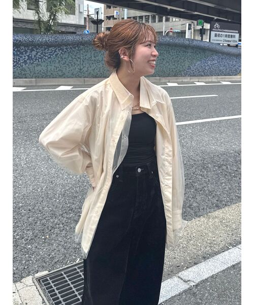 セール】【展示会人気NO.1】チュールレイヤードルーズシャツ（シャツ