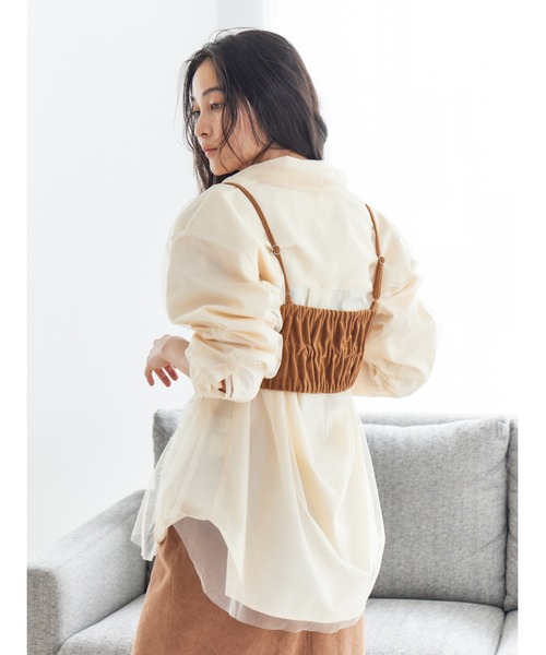 Ungrid(アングリッド)の「【展示会人気NO.1】チュールレイヤードルーズシャツ(シャツ/ブラウス・レディース・その他1/ベージュ/ブラウン・FREE)」の12枚目の写真