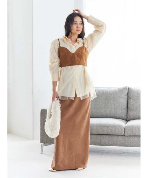 Ungrid(アングリッド)の「【展示会人気NO.1】チュールレイヤードルーズシャツ(シャツ/ブラウス・レディース・その他1/ベージュ/ブラウン・FREE)」の17枚目の写真