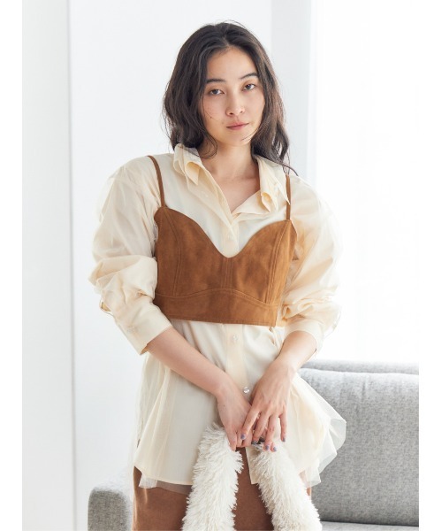 Ungrid(アングリッド)の「【展示会人気NO.1】チュールレイヤードルーズシャツ(シャツ/ブラウス・レディース・その他1/ベージュ/ブラウン・FREE)」の18枚目の写真