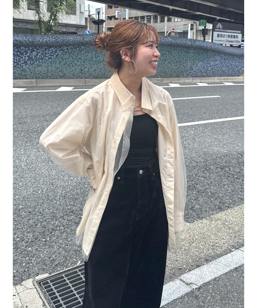 Ungrid　チュールレイヤードルーズシャツ アングリッド Ungrid チュールレイヤードルーズシャツ
