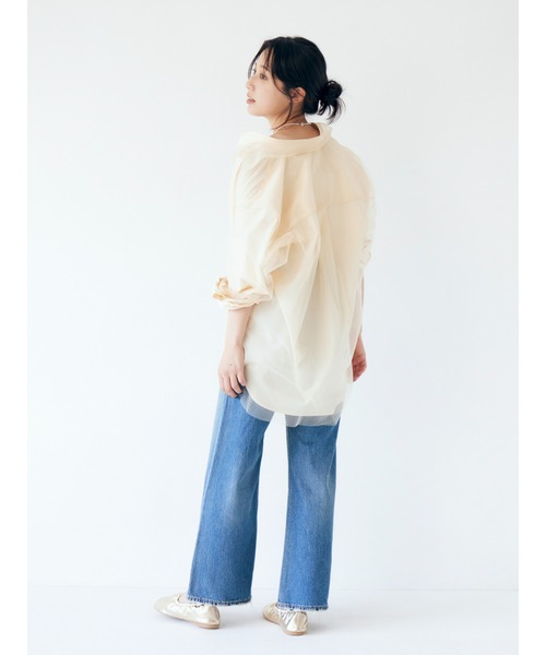 ＼期間限定10%OFF／予約商品/Ungrid アングリッド  チュールレイヤードルーズシャツ 112540439701 8月末〜9月末入荷予定 25FW 2025秋冬 キャンセル返品不可 Ungrid ＼期間限定10%OFF／予約商品/Ungrid アングリッド