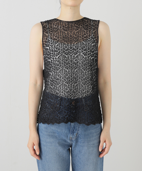 enrica(エンリカ)の「ENRICA エンリカ PaperRace Knit KNIT225(ニット/セーター・レディース・ブラック・FREE)」の4枚目の写真