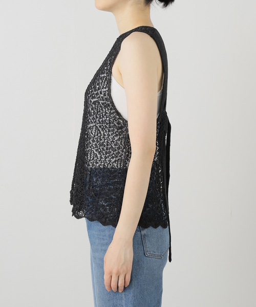 enrica(エンリカ)の「ENRICA エンリカ PaperRace Knit KNIT225(ニット/セーター・レディース・ブラック・FREE)」の5枚目の写真