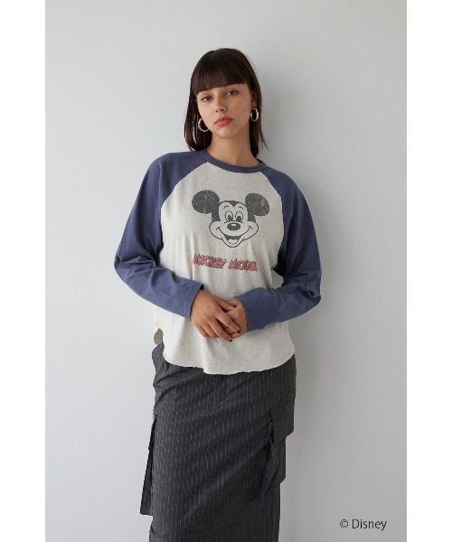 ALEXIA STAM（アリシアスタン）の「[Mickey Mouse] Print Raglan Sleeve Tee /ミッキーラグランT（Tシャツ/カットソー・レディース・ネイビー・FREE）」の12枚目の写真