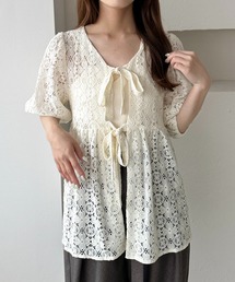 【apres jour clair】SSレースペプラムトップス