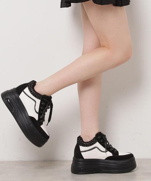 ESPERANZA（エスペランサ）の「きゅんフィットインソールラインストーンスニーカー（スニーカー・レディース・アイボリー/ブラック/ピンク系/ブラック×ホワイト・LL/L/M/S）」の3枚目の写真